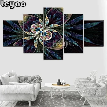 

Diamond Embroidery Abstract Flower Art Multi Panel Diamond Painting 5 Pieces Cross Stitch mosaic puzzle 5d,full square,round,
