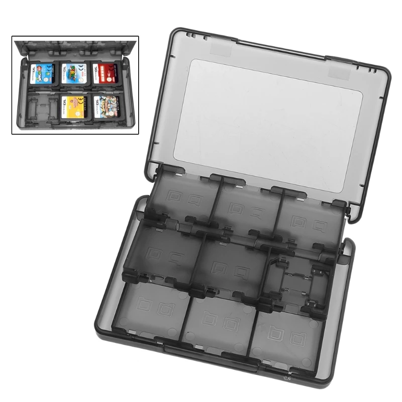 

28-In-1 Black Game Card Case Holder Cartridge Storage Box For Nintendo DS 3DS 77UA