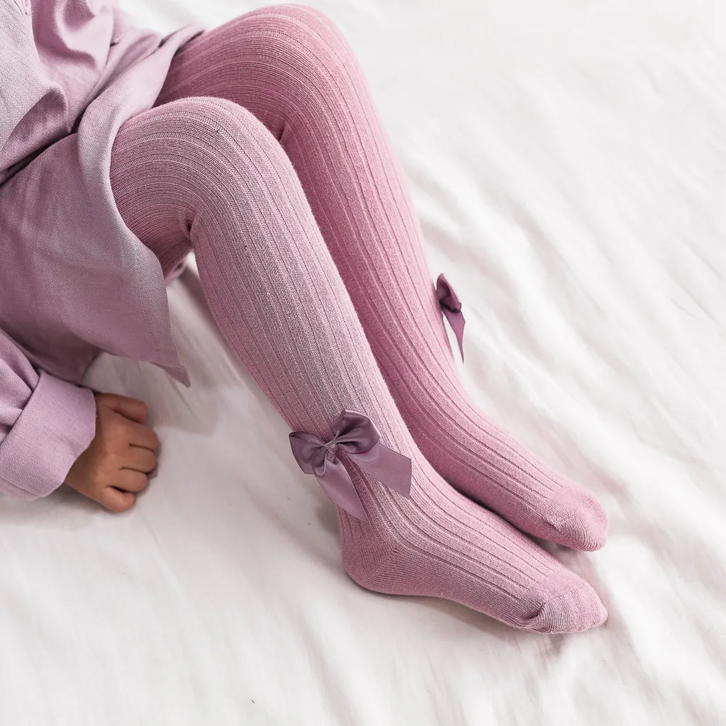 Toddler Cute Girls Bow Stockings Winter Toddler Kids Baby Girl Boy Cotton Warm Bow Tights Stockings Pantyhose Pants Trousers Hot