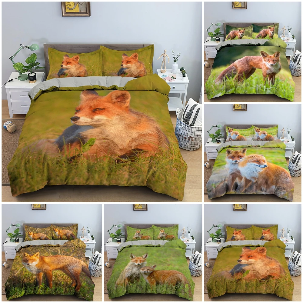 3D Fox Pattern Cover Luxury Duvet Cover With Pillowcase