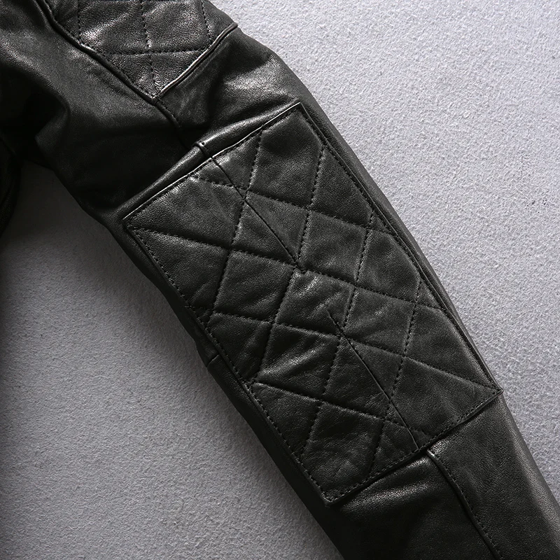 Мужские куртки из овечьей кожи, Брендовая верхняя одежда, высокое качество, мягкие пальто из натуральной кожи, дизайнерская винтажная мотоциклетная куртка