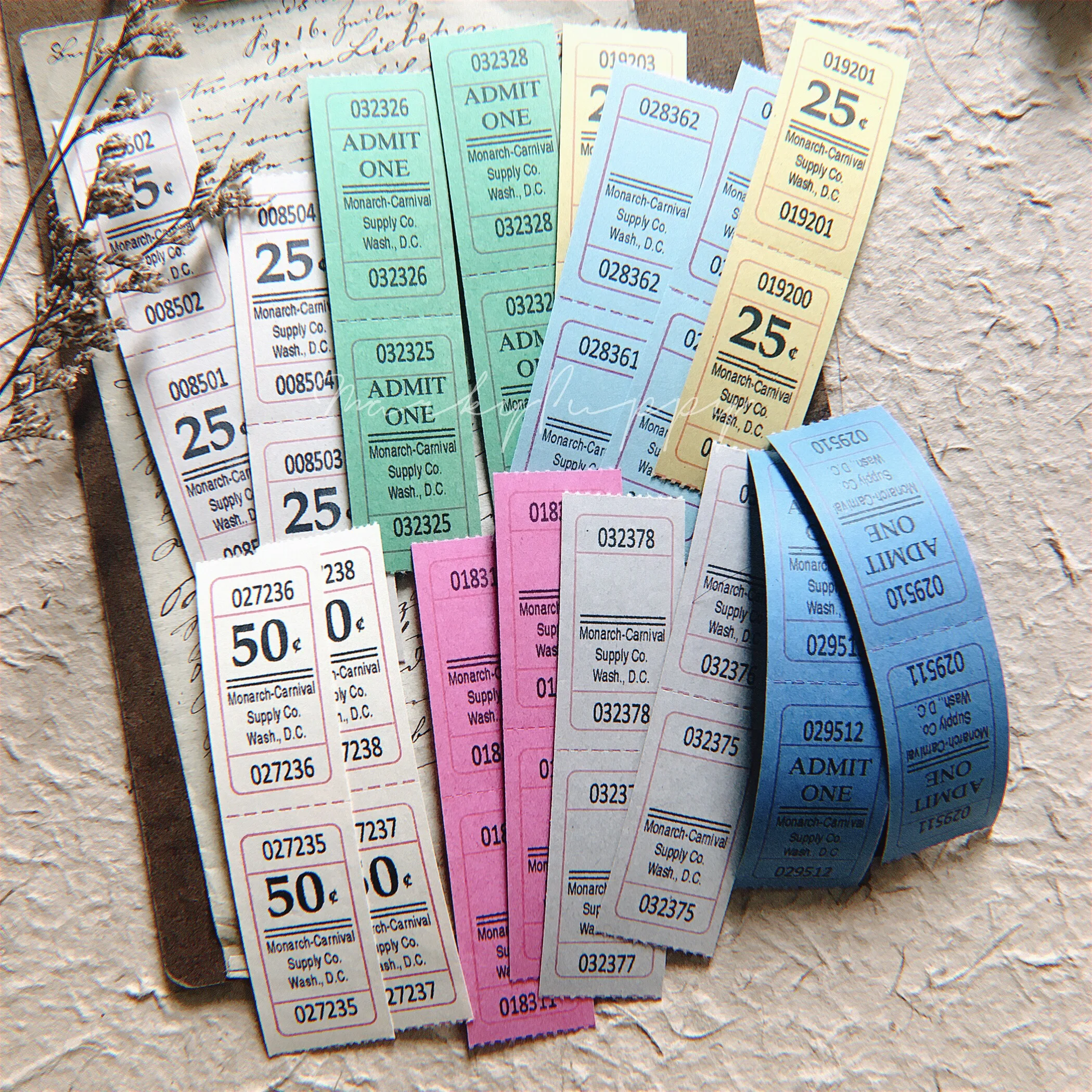

32pcs/pack Vintage American Carnival Tickets Retro Coupon Collage Material Sticker DIY Scrapbooking junkjournal Label Escolar
