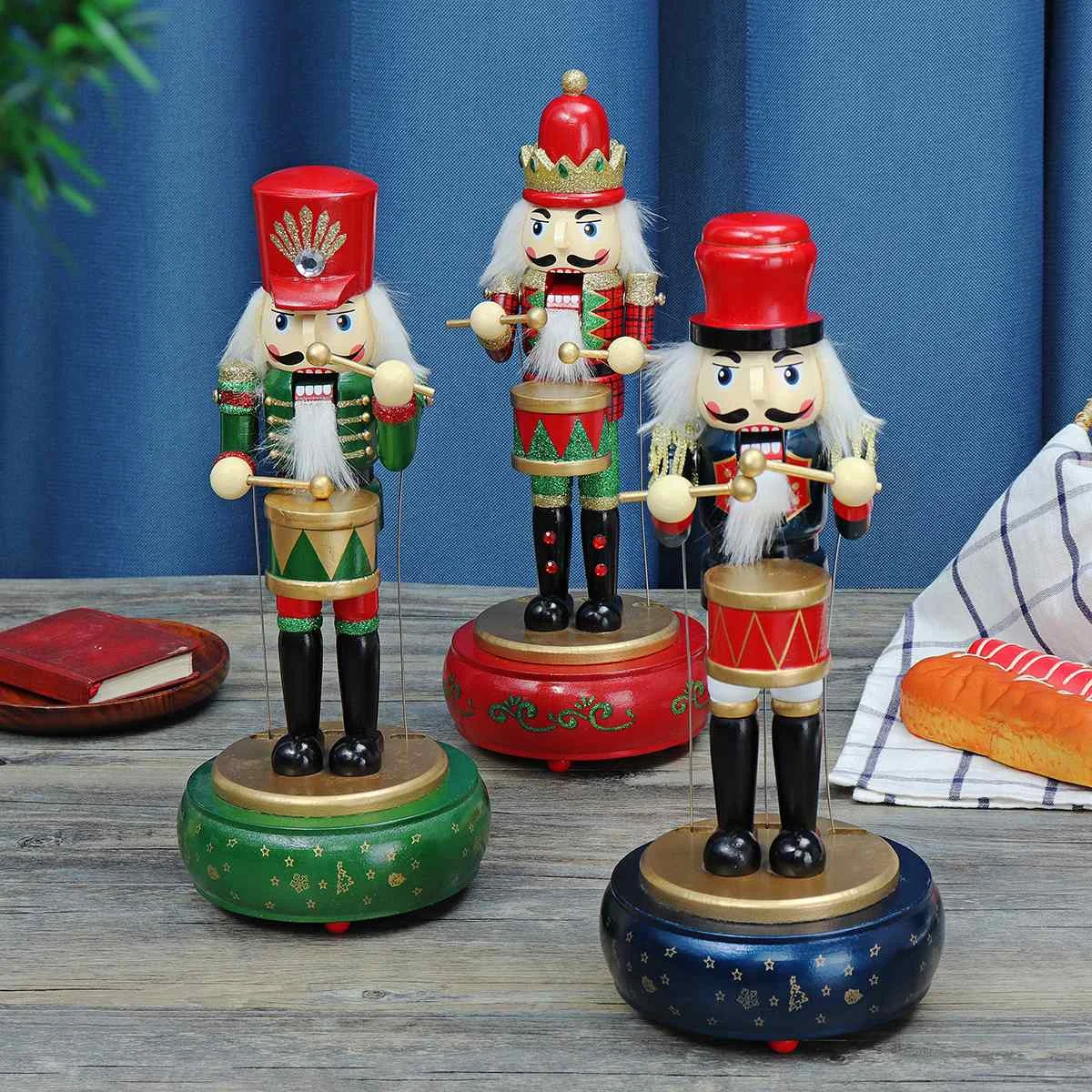 

31CM Christmas Decorations Nutcracker Wooden Puppet Toy Decorative Ornaments