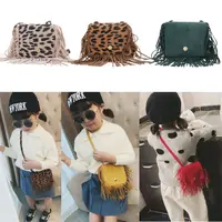 Tassel Mini Messenger Bag Kids Girls Handbags Coin Purse Children Shoulder Bags 1