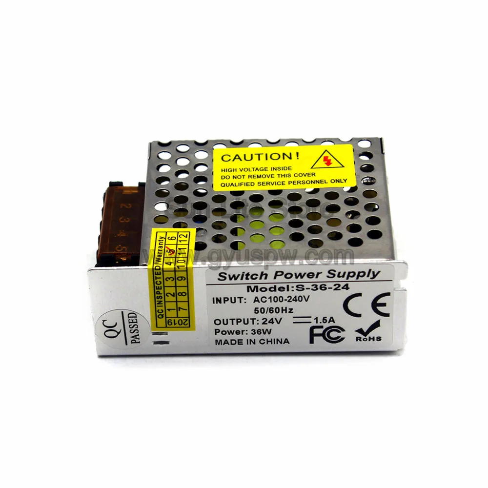 DC блок питания 24v 1.5A 36W Светодиодный адаптер драйвера импульсный источник питания s трансформаторы 100-240V ac-dc SMPS для полосы света CCTV