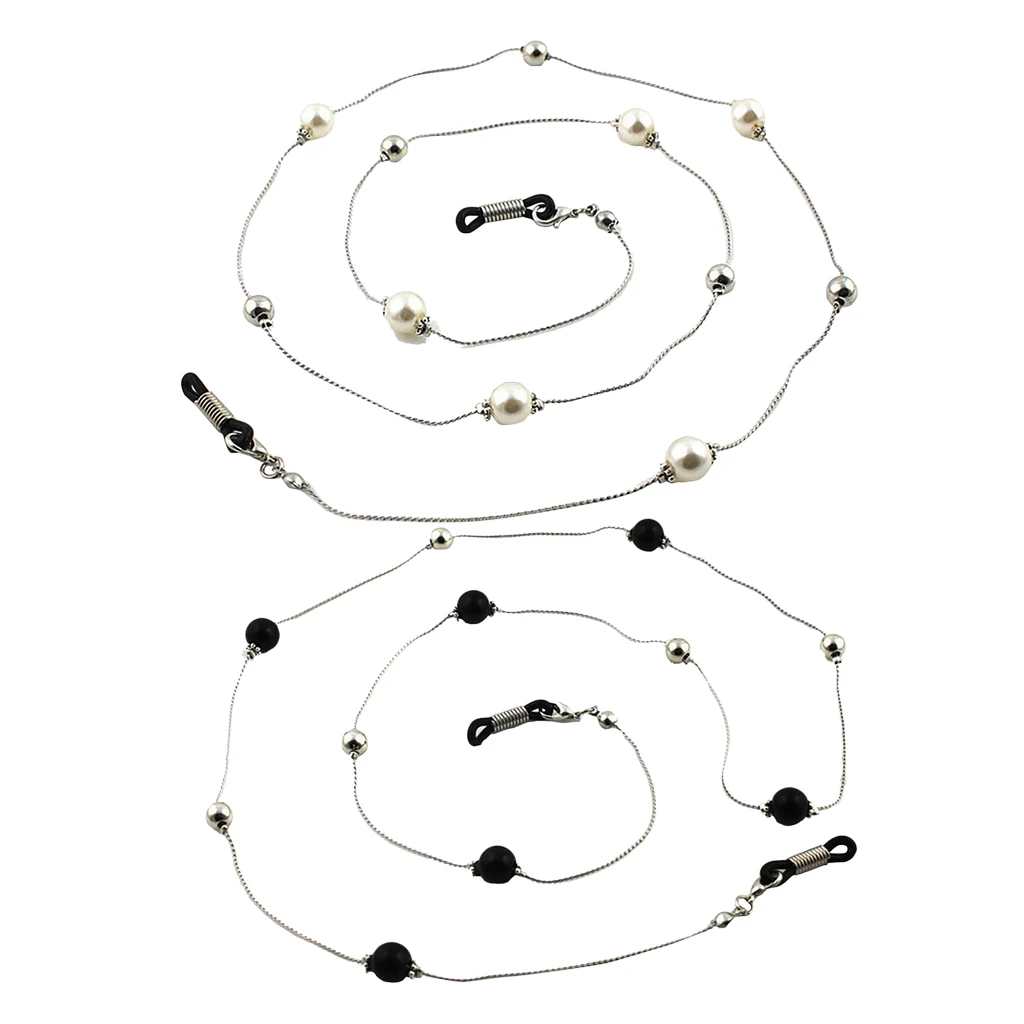 2 Piece Pearl Eyeglass Eyeglass Holder Necklace Glasses Accessories For Sports And Outdoor Activities Kid, Men, Women