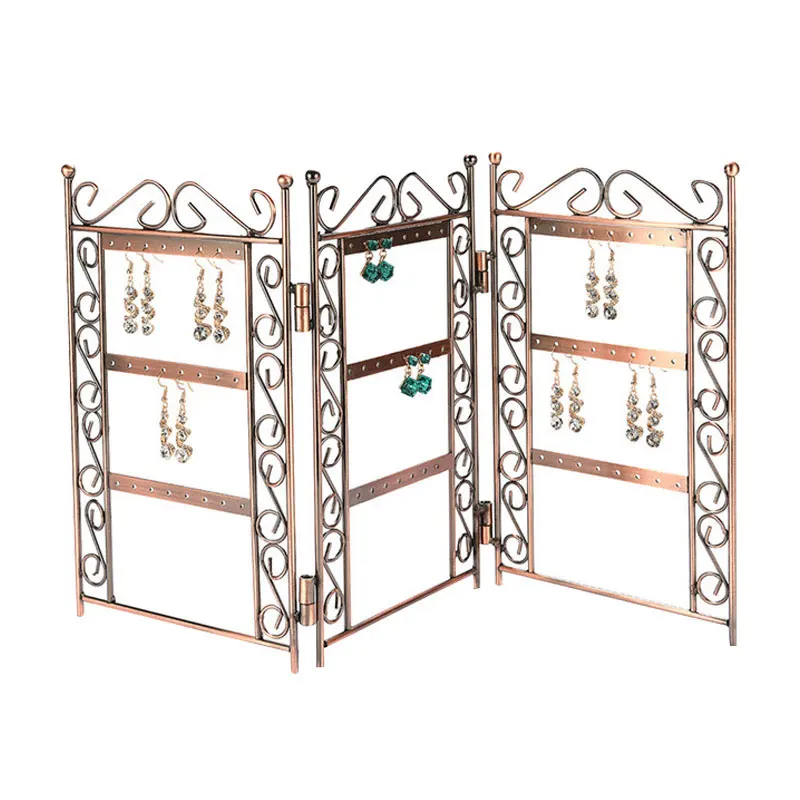 

Jewelry Organizer Folding Earrings Display Stand Wrought Iron Jewelry Storage Rack Earring Stud Organizer