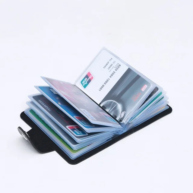 2021 New PU Leather Function 24 Bits Card Case Business Card Holder Men Women Credit Passport Card Bag ID Passport Card Wallet 2