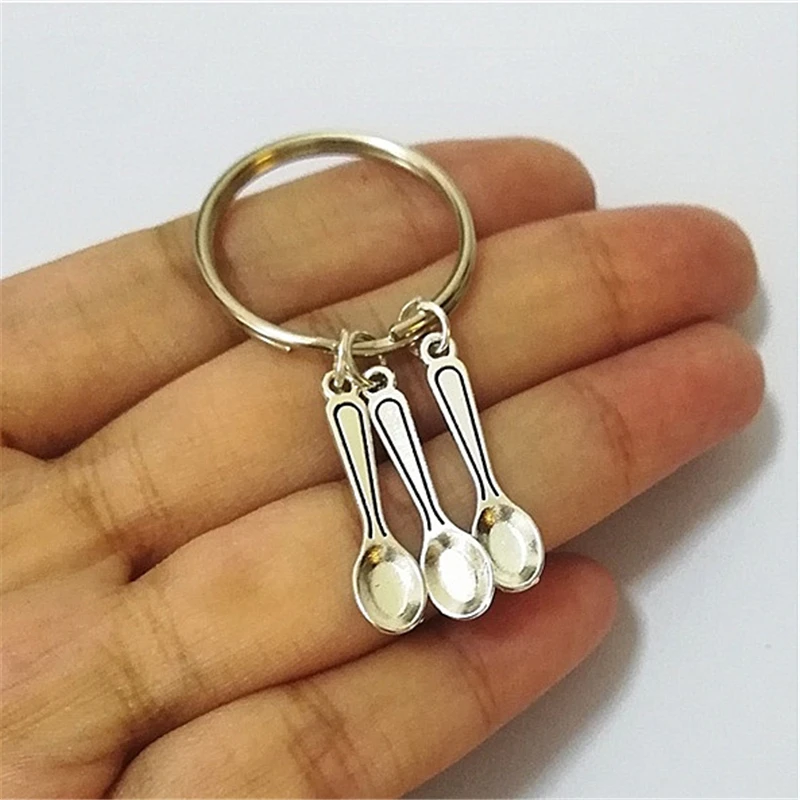 

Spoons Keychain Antique Silver Spoon Keyring Spoon Theory Keychain Silver Spoons Tiny Spoon Charm Cute Christmas Gift