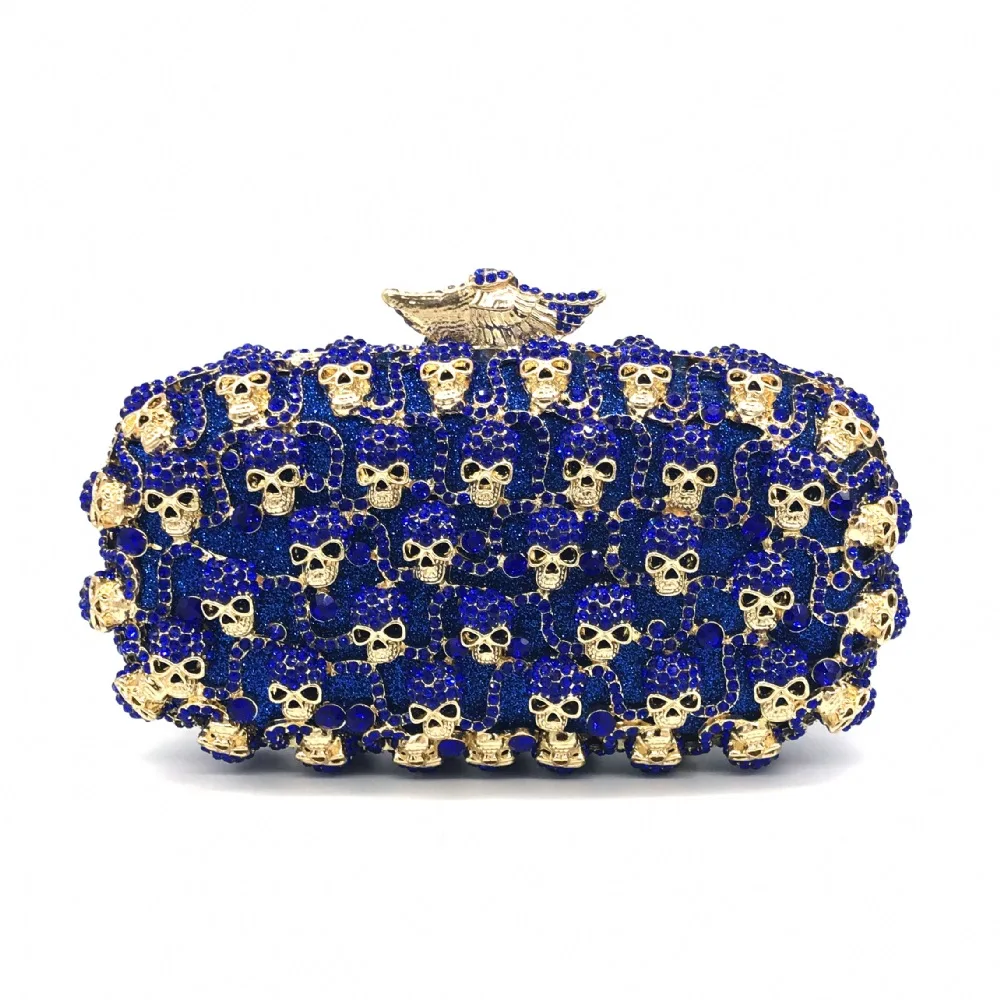Роскошная вечерняя Женская сумочка Bee In Fly с 3d-рисунком голубого черепа кошелек