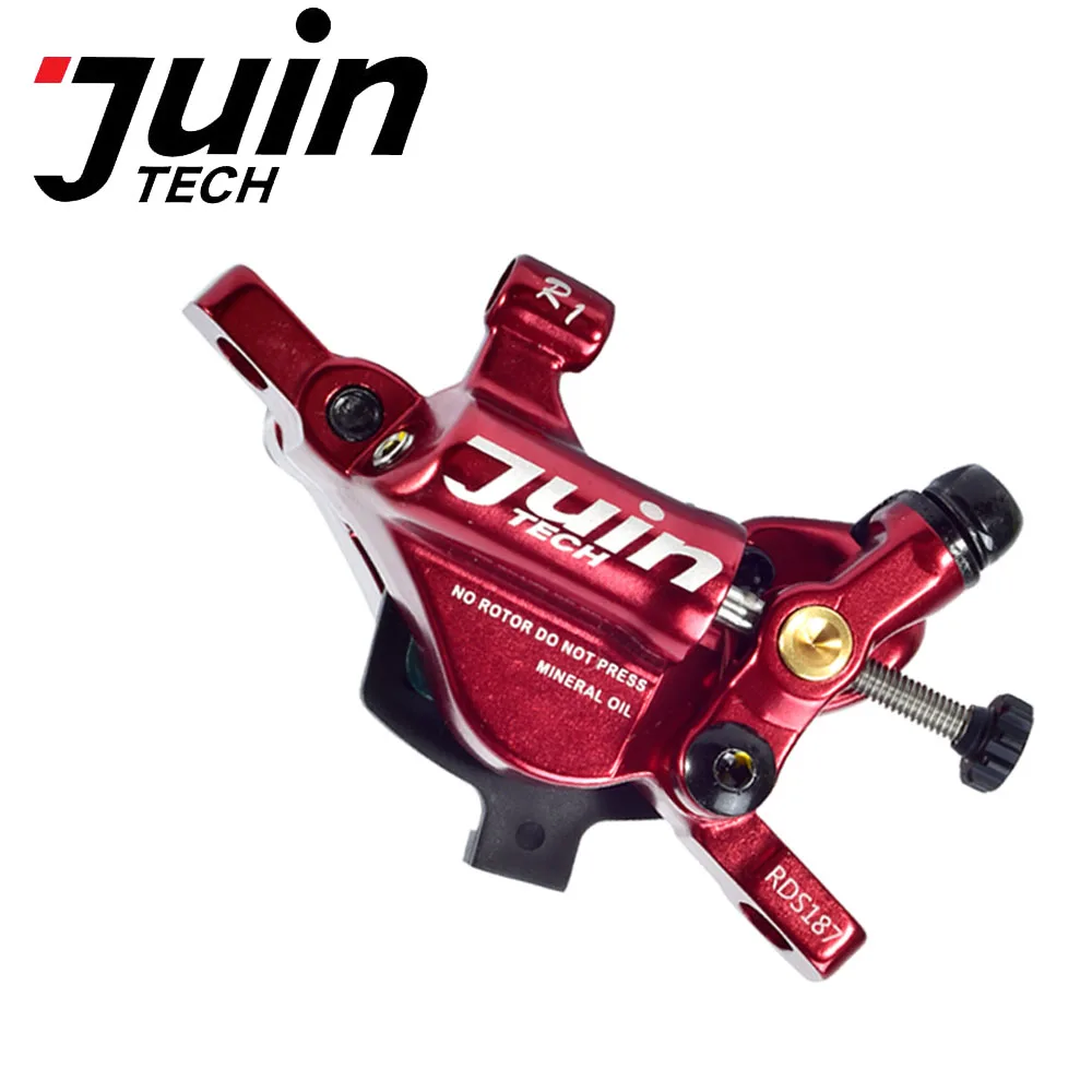 JUIN TECH R1 дорожный велосипед гидравлический дисковый тормоз дорожный складной велосипед плоский дорожный дисковый тормоз велосипедная линия тяга дисковый тормоз - Цвет: Red single brake