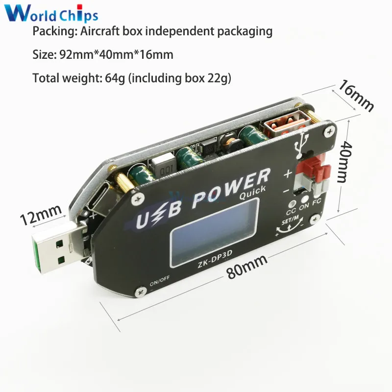Diymore CNC USB TYEPE-C DC преобразователь CC CV 1-30 в 2A 15 Вт модуль питания Регулируемый источник питания QC2.0 3,0 AFC