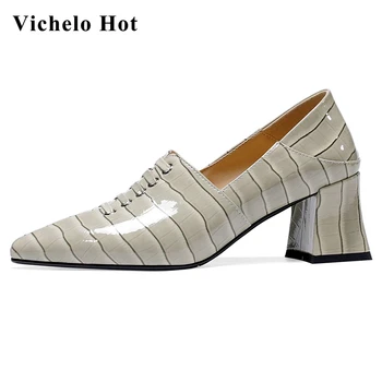 

Vichelo Hot 2020 new recommend large size pointed toe high heels shoes women mature lady elegant streetwear fashion pumps L1f3
