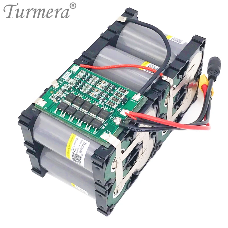 Turmera 32700 Lifepo4 Battery Pack 4S2P 12.8V 14Ah with 4S 40A Balanced BMS for Electric Boat and Uninterrupted Power Supply 12V 05