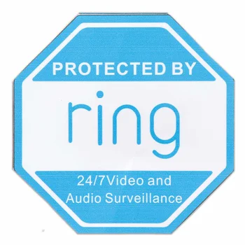 

Hot 5pc/set 4" x 4" Warning Sign Security Sticker Doorbell Decal - Ring Protected By 24/7Video and Audio Surveillance
