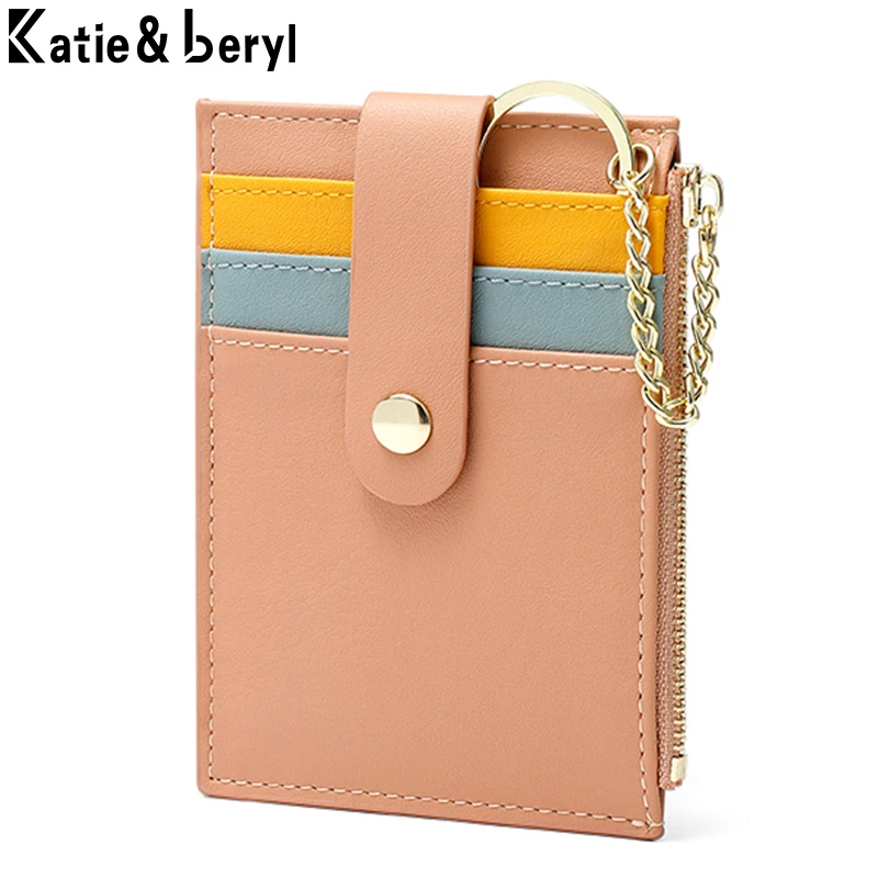 

Fashion Small Women Wallet Purse High Quality Card Holder ID Credit Card Bag Small Zipper Purses Mini Wallets Female Key Chain