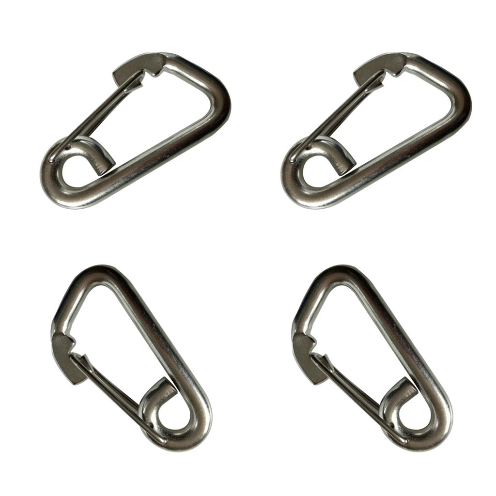 4-Pack 304 из нержавеющей стали карабин пружинный Морской парусник зажимы 8 мм+ 10 мм