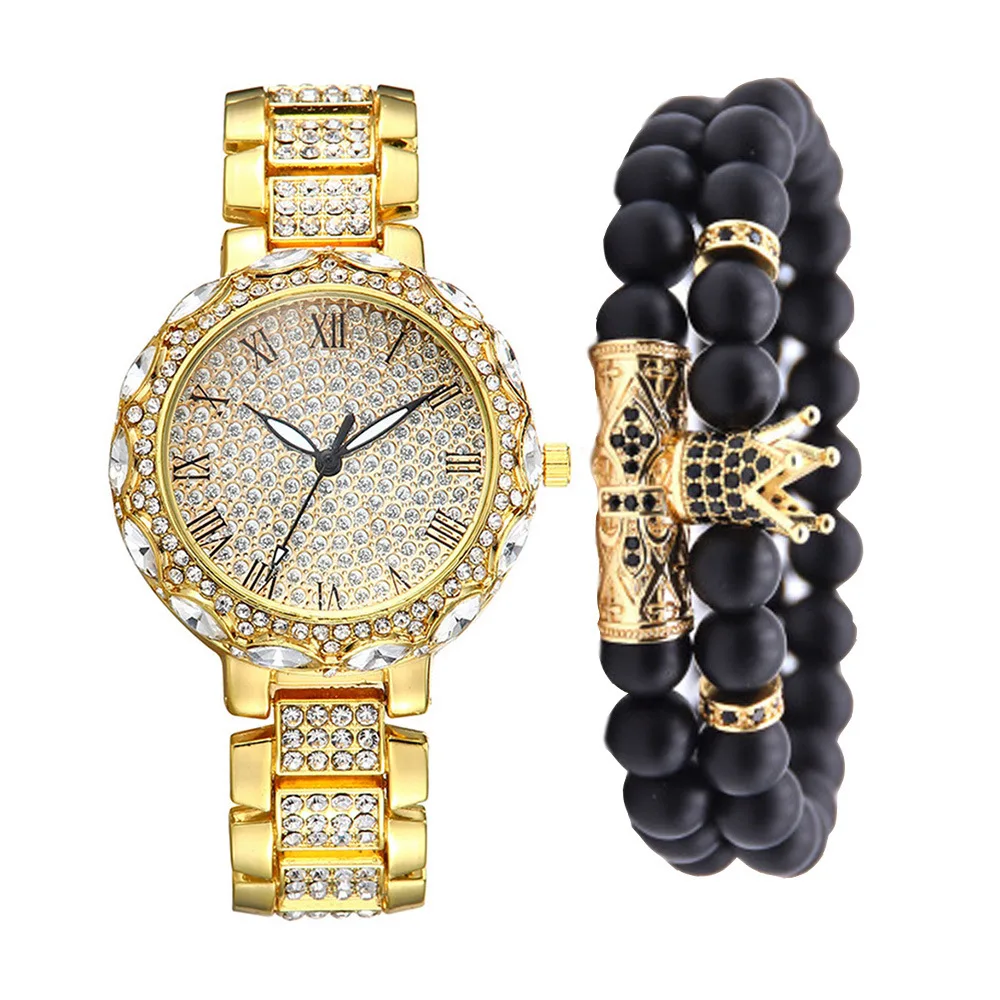 

Classic-Style Men Fashion Luxury Steel Belt Quartz Watch + Bracelet Set (3 Pieces) Manufacturers Direct Selling