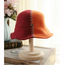 Шерстяная фетровая черная бейсболка с меховым помпоном женская панама Элегантный Бант завиток Бирма Дамская Шляпка-Клош зимние шляпы-котелки