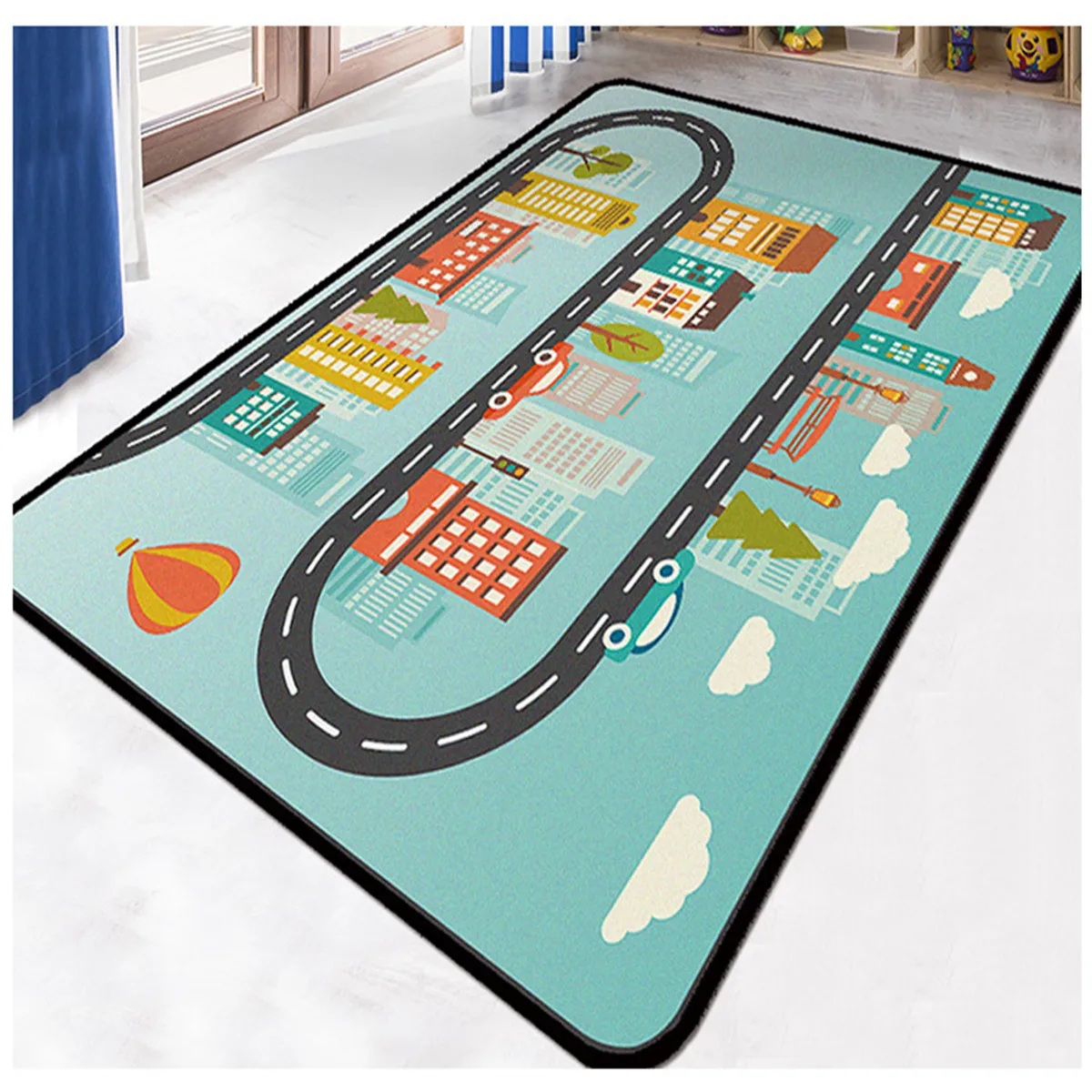 

Miniature City Street Carpet Square Anti-Skid Area Floor Mat 3D Rug Non-slip Mat Dining Room Living Soft Carpet Kids Mat 02
