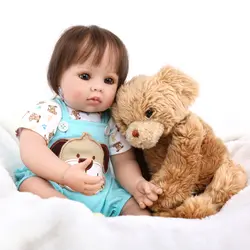 NPKDOLL 50 см Reborn Baby Doll для девочек, куклы для маленьких девочек, полное тело, настоящая Мягкая силиконовая Реалистичная детская игрушка