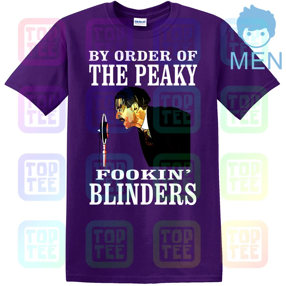 По заказу The Peaky Fookin' Blinders черная футболка M-3XL - Цвет: MEN-PURPLE