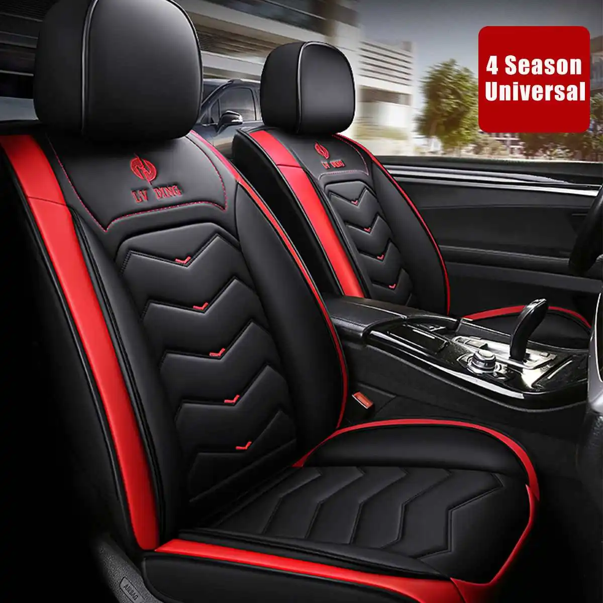 Fundas De Asiento De Coche Para Hyundai – Juego De 5 Plazas En Poliéster, Color Rojo, Compatible Con Santa Fe, Kona, I40 Y Más