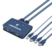 Aliexpress - KVM Switch With Cable Support Multiple System Two Computers Share A Set Of Keyboard Mouse Displays 2 Ports HDMI Converters