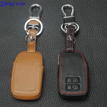 

jingyuqin Remote 2 Buttons Leather Car Key Cover Case for Toyota Vios Intelligent Styling