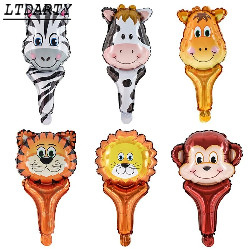 Clapper de palo de aluminio de animales, globos de leones, Tigre, palo de  mano, juguetes para bebé, suministros para fiesta de cumpleaños y Baby  Shower, 100 Uds.|Globos y accesorios| - AliExpress