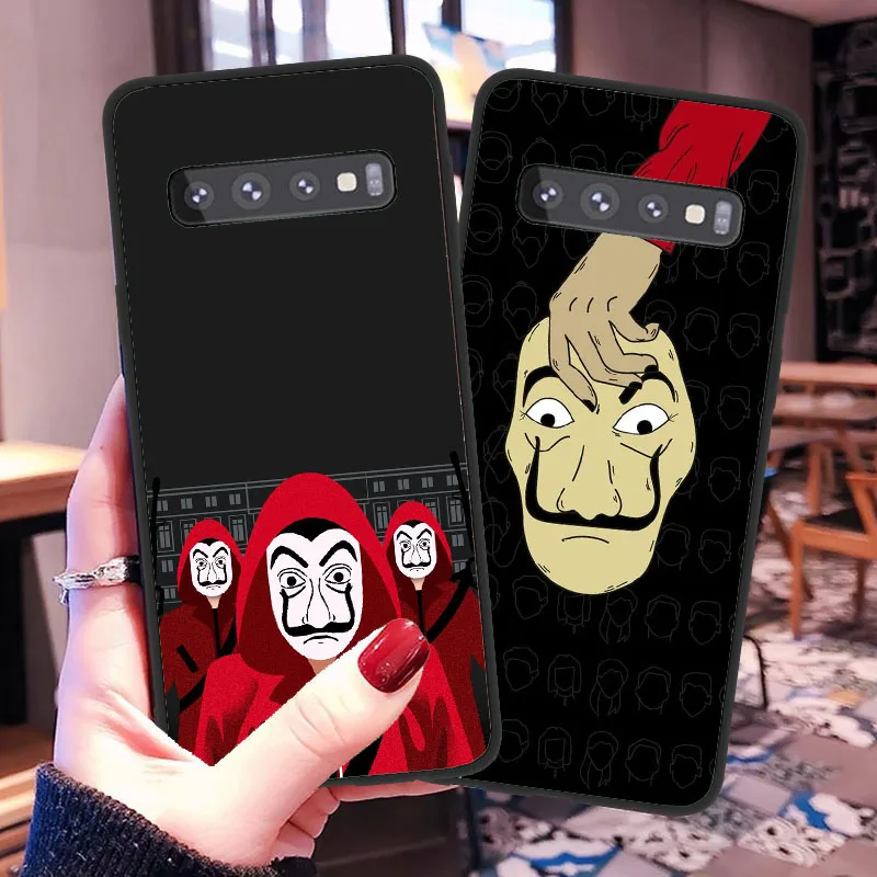 Чехлы для телефонов Испания ТВ La Casa de papel черные мягкие чехлы из ТПУ Samsung Galaxy S10 S10PLUS