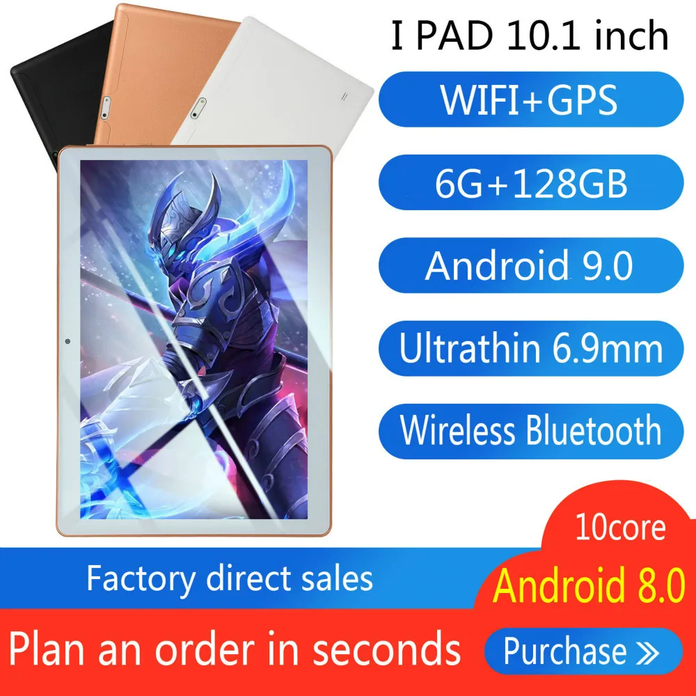 Tableta Android 9,0 de 10 pulgadas, ordenador Octa Core Original, potente 6GB RAM 128GB ROM, IPS, teléfono Dual SIM, llamada, tabletas Pc de teléfono