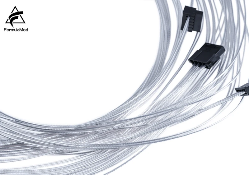 FormulaMod Fm-DYXZ Fully Modular PSU Cable Kit 18AWG Silver Plated Kit For EVGA Corsair SeaSonic Asus Antec Modular PSU