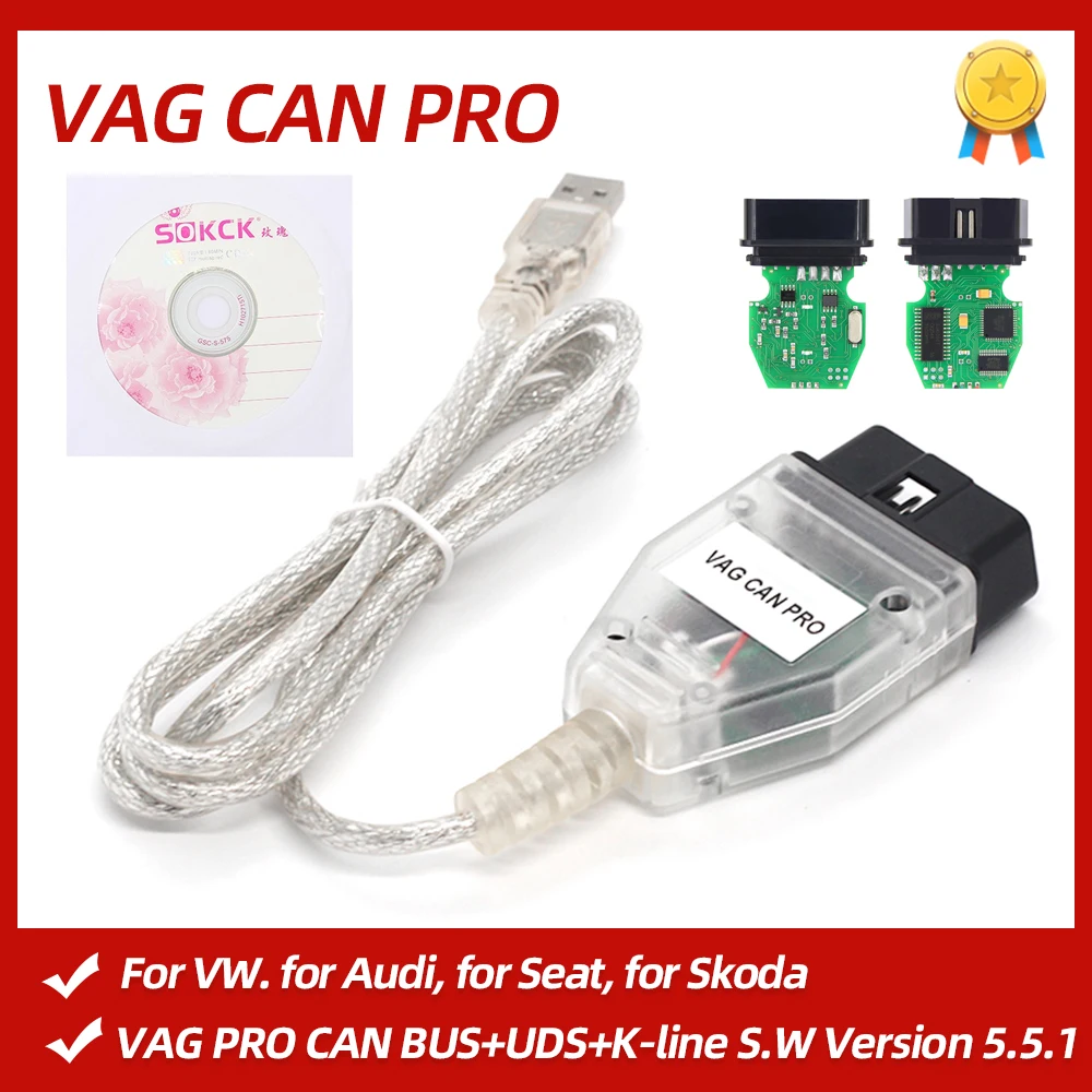 VAG CAN PRO V5.5.1 K-Line OBD 2 OBD2 Car Diagnostic Auto Tool VCP Scanner Cable For K line BUS Scaner | Автомобили и мотоциклы