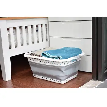 

Portable Collapsible laundry basket Foldable Storage Basket Organizer with Handle Bathroom Storage Containers lavanderia CD