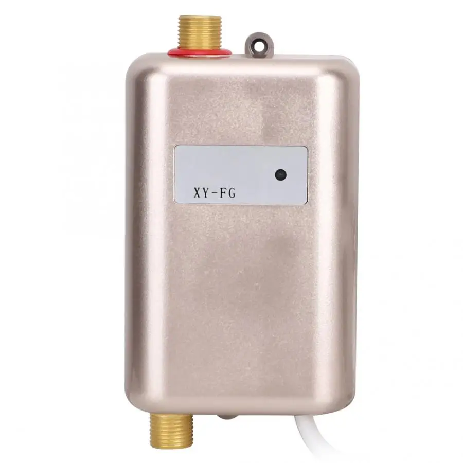 Calentador de agua eléctrico de 3800W, flujo instantáneo de ducha caliente, calefacción rápida, cocina, baño, calentador de agua sin depósito de acero inoxidable