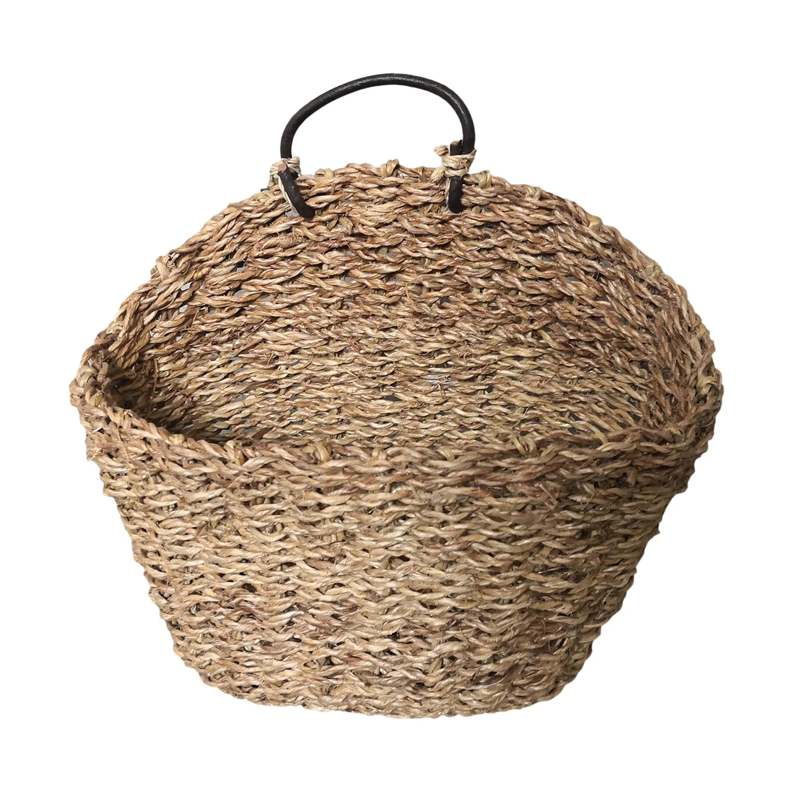 

Woven Wall Hanging Flower Basket Seagrass Storage Basket Wicker Basket Rattan Laundry Basket Toy Holder Garden Decorative