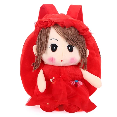 1 шт., 26 см, мультяшная маленькая плюшевая кукла для девочек, рюкзаки для студентов, сумка через плечо, сумка для девочек, детская игрушка, подарок для ребенка - Цвет: Красный