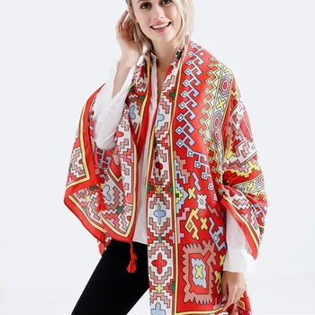 

2020 New Fashion Summer Women Cotton Scarf Geometric Beach Hijab Shawls And Wraps Female Foulard Echarpe Designer Bandana