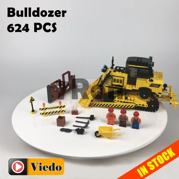 

Dropshipping 7080 624pcs Compatible with blocks technic Figure Team Bulldozer Model building toys hobbies bricks for children