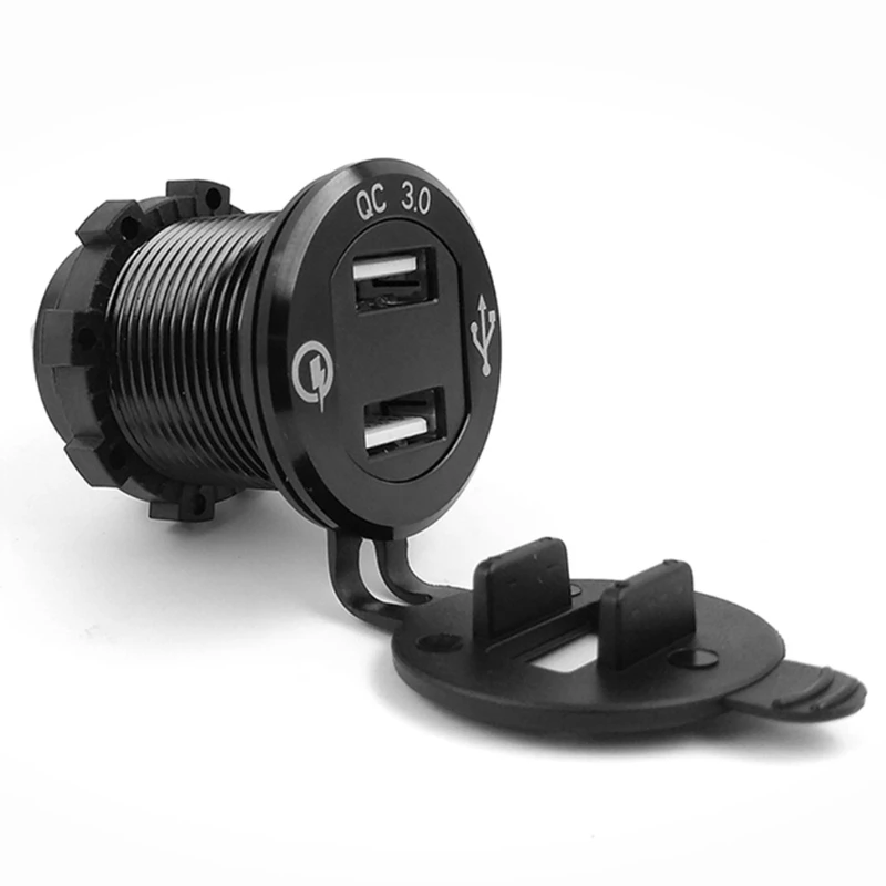 QC 3,0 алюминиевый мотоцикл Лодка автомобиль 2 USB зарядное устройство светодиодный вольтметр для телефона планшета