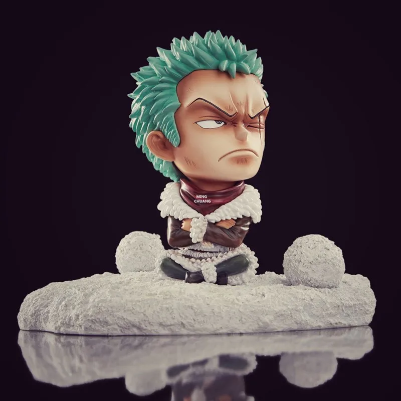 13" One Piece Statue The Snowman Scenes Bust Roronoa Zoro Full-Length Portrait Usopp GK Action Figure Toy BOX 18-33CM V627