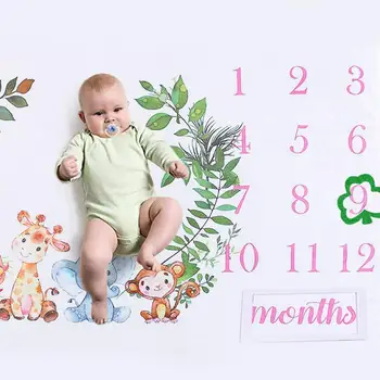 

Newborn Baby Girls Boys Swaddle Infants Milestone Blanket Mat Photography Prop Shoots Monthly Growth Photo Mom Baby Shower Gifts