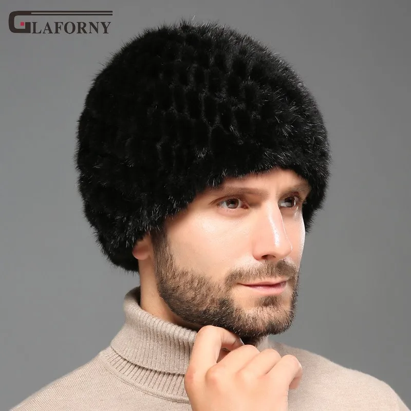 2019 Glaforny зимние однотонные мужские шапки среднего и возраста утолщенные норковые