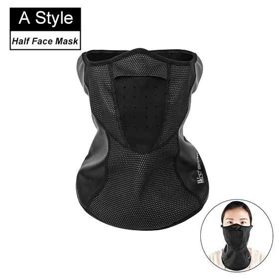 A Style Half Face West biking зимняя велосипедная флисовая шапка непромокаемая теплая Ветрозащитная маска головной убор для лыжника Зимний шлем шляпа - Цвет: A Style Half Face