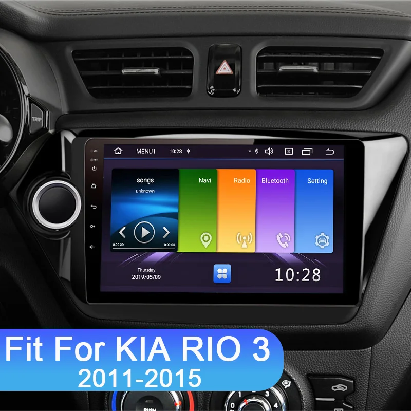 Top FUNROVER 2.5D+IPS android 9.0 Car Radio Multimedia Video Player Navigation GPS For KIA RIO 3 4 2011-2018 rio sedan No dvd rds BT 2
