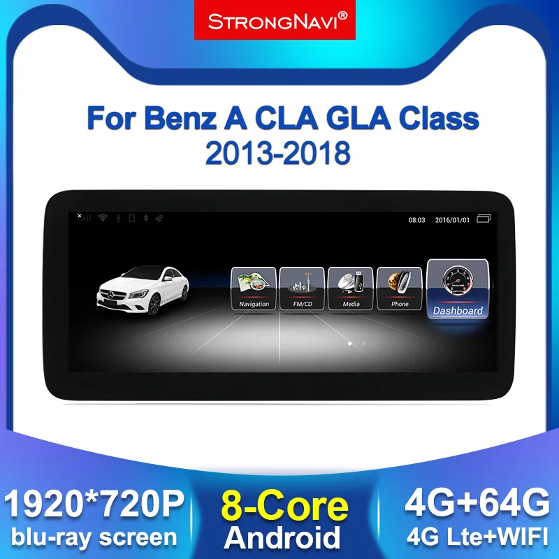 12 5 '&#x271920*720 4 + 64G Android автомобильный DVD мультимедийный плеер для Mercedes Benz CLA GLA A class