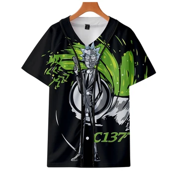 

Frdun Tommy 2019 NEW Rick and Morty Rick Sanchez Morty Smith Short sleeve baseball uniform Men/Women Casual jacket Clothes