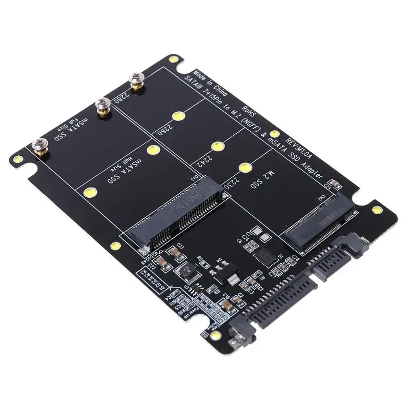 2 In 1 NGFF M 2 B M Key Mini PCI E or mSATA SSD to 4