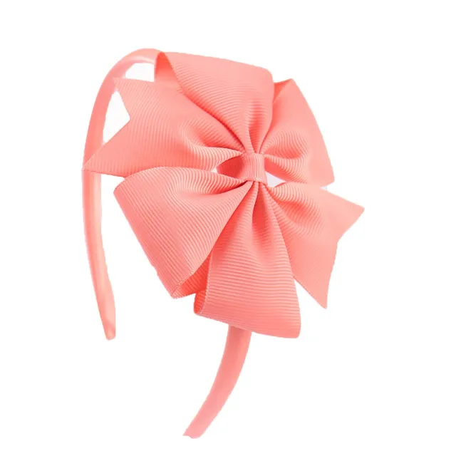Oaoleer Hair Accessories 4'' Bow Hairband for Girls Handmade Solid Ribbon Headbands with Satin Hoops Kids' Daily Life Headwear 27